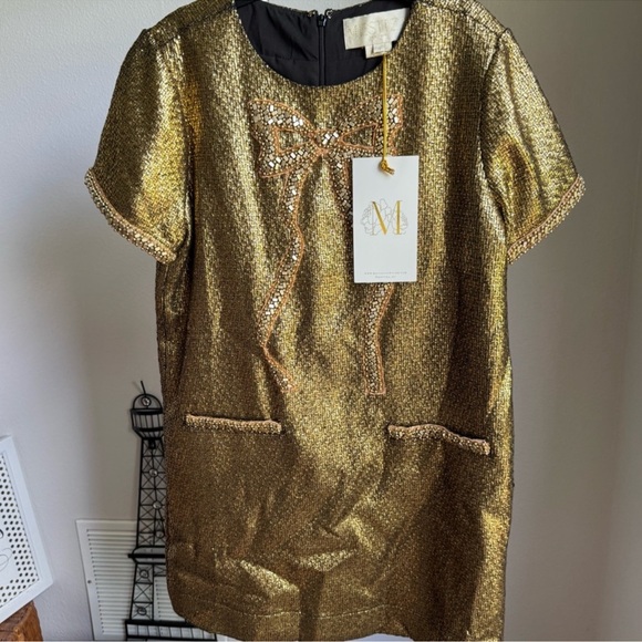 NWT MESTIZA NEW YORK Ainslee Mini Gold Dress Sz 8 - Picture 6 of 12